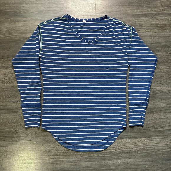 Lululemon Women's Weekend Long Sleeve - Blue/White Stripe - Picture 3 of 7